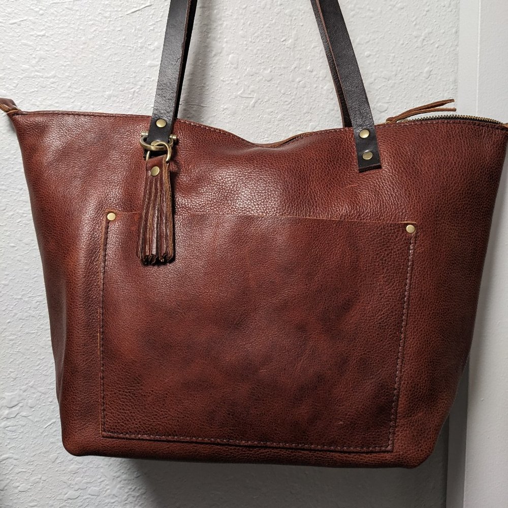 Portland Leather Goods (PLG) Large Zip Tote in Nutmeg - AP